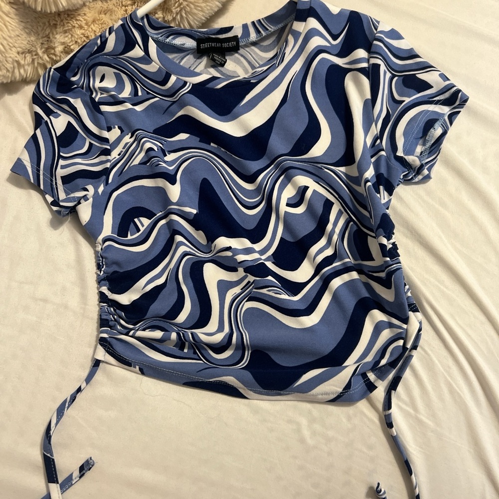 Blue and White Swirl Tee